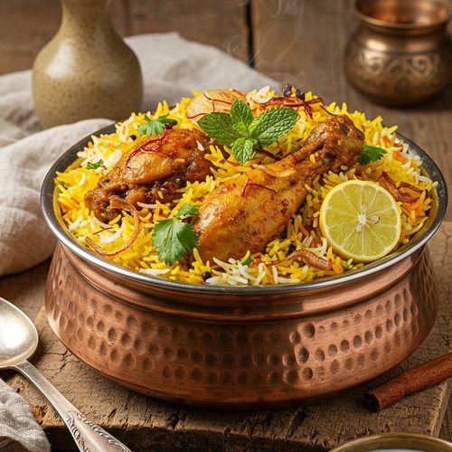 برياني الدجاج بالزعفران