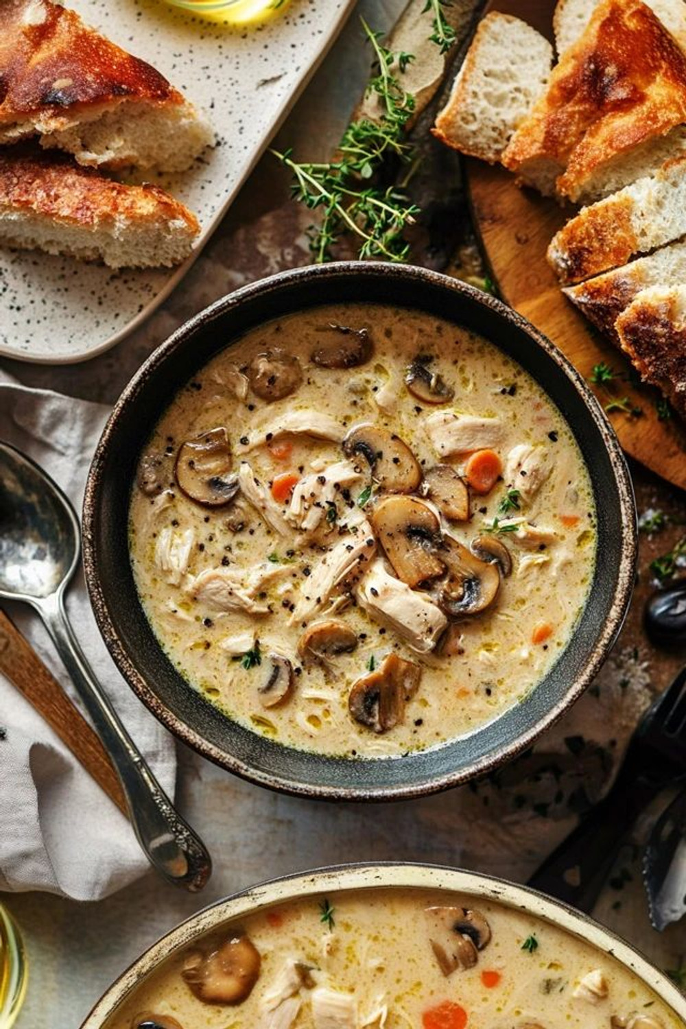 شوربة الفطر بالدجاج