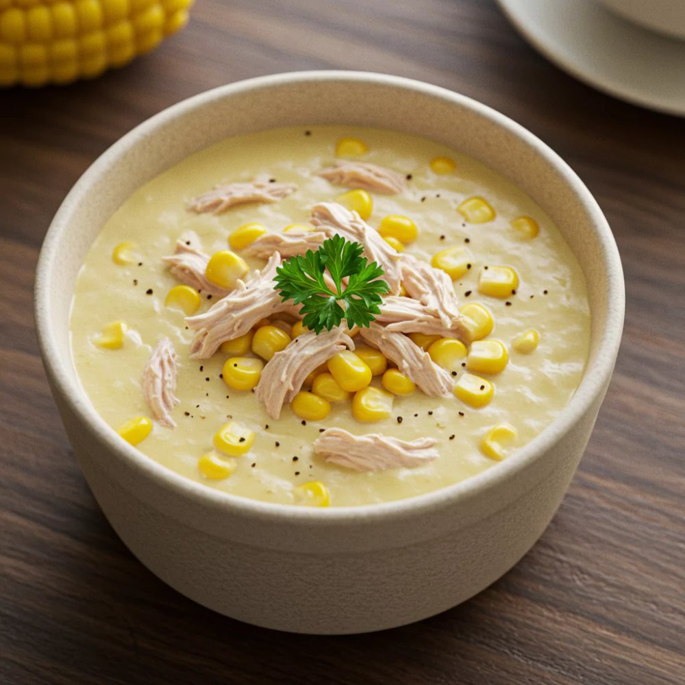 شوربة دجاج بالذرة
